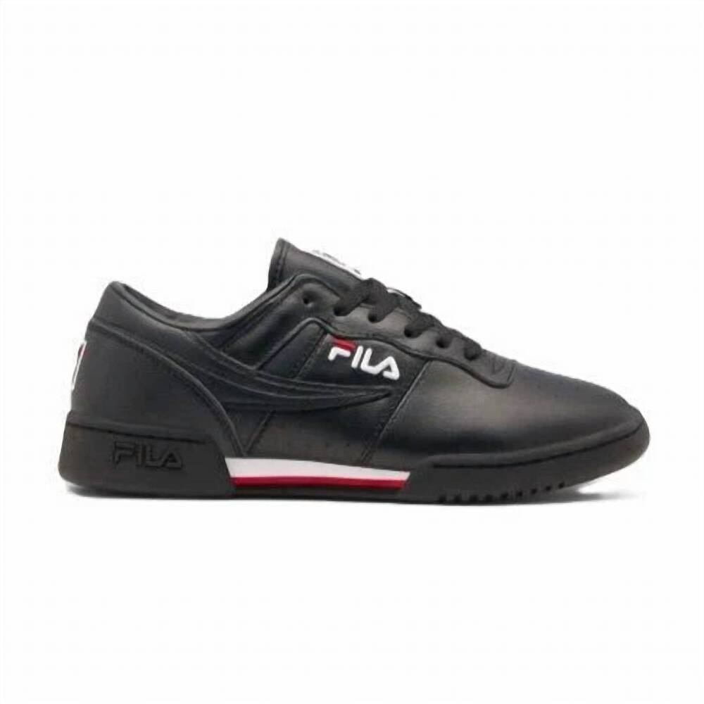 NEW FILA men’s original fitness sneaker in black / white / fred